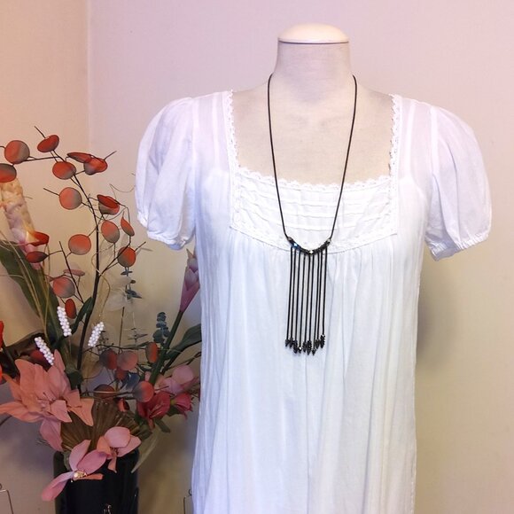 Vintage NEW sandwich jewellery Black Chain Pendant VTG Necklace - Picture 7 of 8